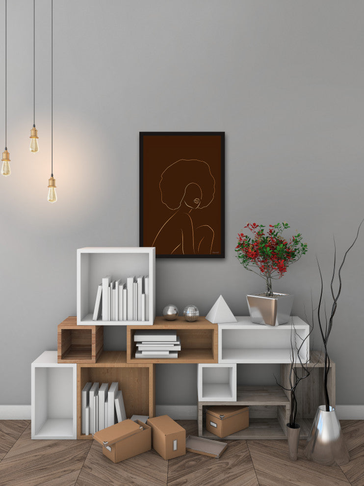"Timeless Afro" Framed Painting Print, 8x12
