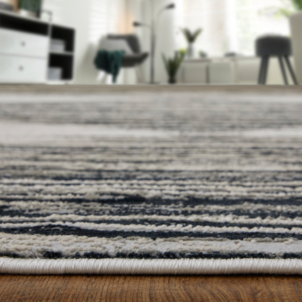 Orin Modern Diamond, Black/Silver/Taupe, 12'x15' Area Rug