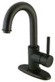 Kingston Brass Single-Handle Bathroom Faucet With Push Pop-Up, Oil Rubbed Bronze