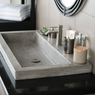 Trough 3619 Bathroom Sink, Ash, Single Faucet Cutout