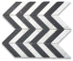 Carrara White Nero Marquina Black Marble 1x4 Chevron Mosaic Tile Honed, 1 sheet