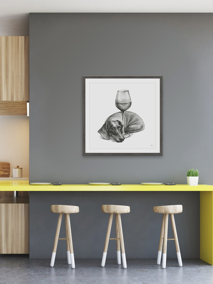 "Wine Is Me II" Framed Painting Print, 24"x24"