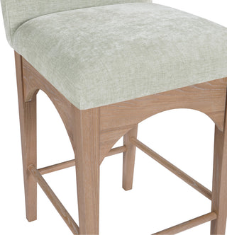 Waldorf Chenille Upholstered Stool, Black, Chenille, Natural Finish, Mint, Chenille Fabric, Natural Finish