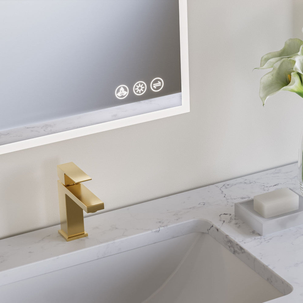 Bahia Bath Vanity, Oak, 60", Brushed Gold Hardware, Double, Freestanding