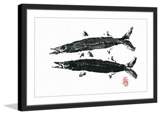 "Barracuda Twins" Framed Painting Print, 30"x20"
