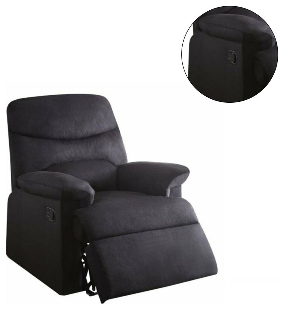 Motion Recliner, Black Woven Fabric