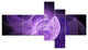 Purple Mystic Psychedelic Design, Abstract Art on Canvas, 60"x32", 5 panels