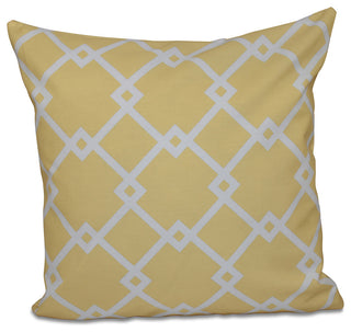 Geometric Decorative Pillow, Lemon, 26"x26"