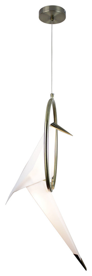 Zeitler Bird LED 6W Satin Brass Pendant