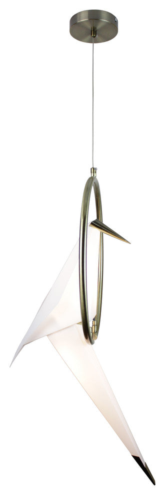 Zeitler Bird LED 6W Satin Brass Pendant