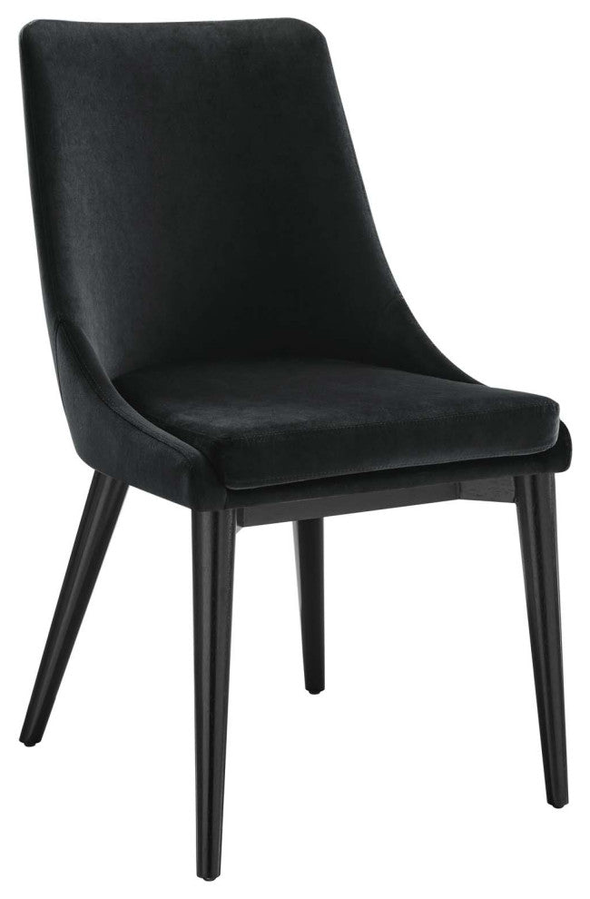 Viscount Accent Performance Velvet Dining Chairs, Set of 2, Black