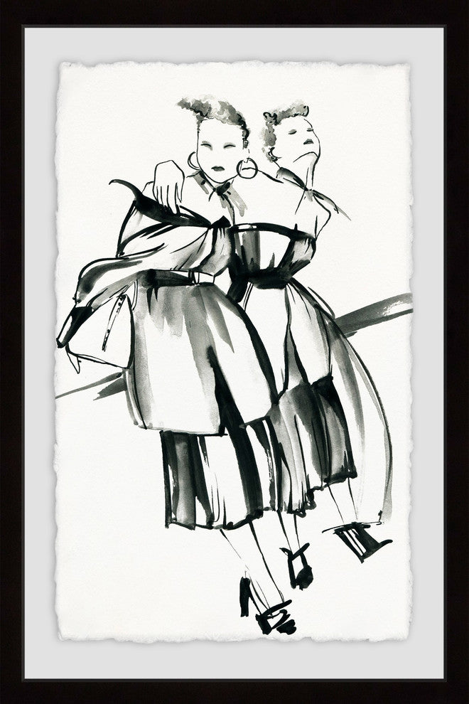 "Twin Fun" Framed Painting Print, 12"x18"