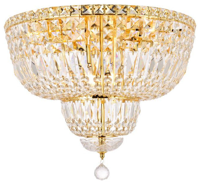Empire 20" Wide 10-Light Transitional Round Large Flush Mount, Gold