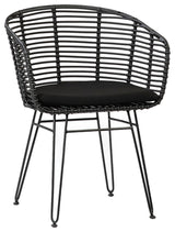 Outdoor Black Rattan Dining Chair