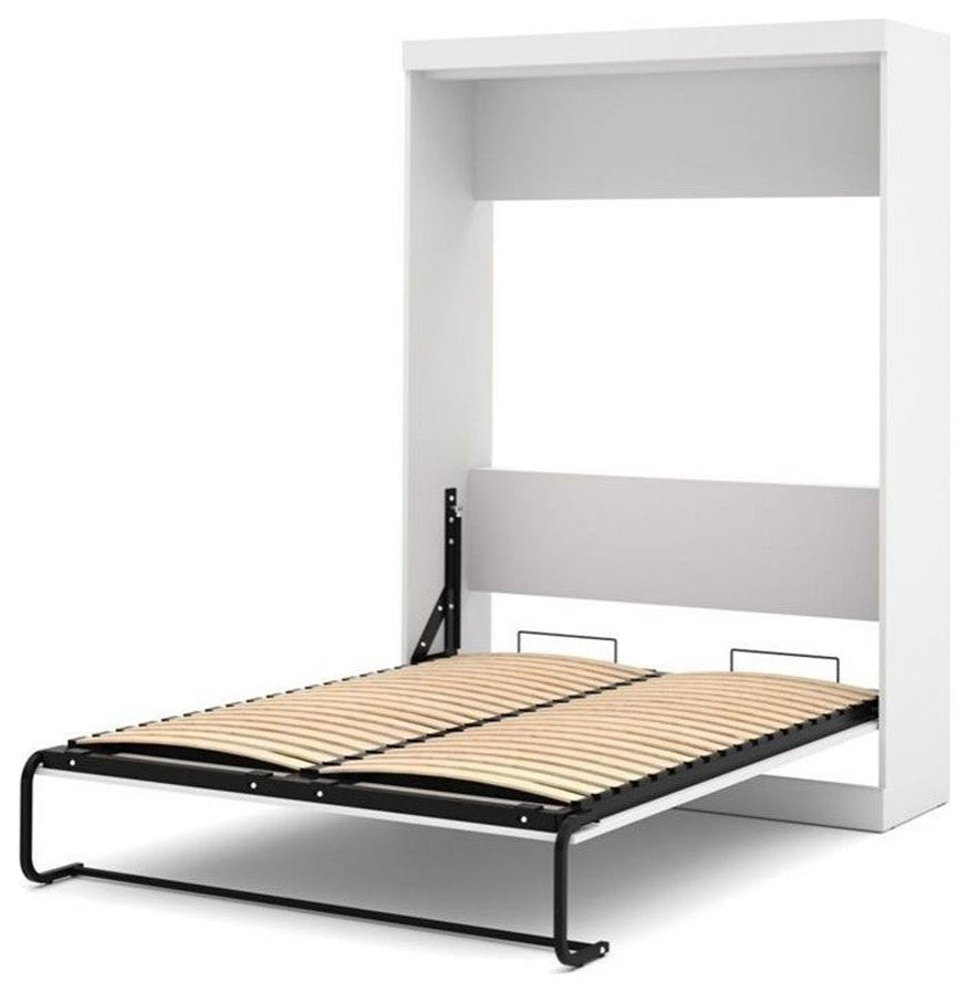 Bestar Nebula 59W Contemporary Engineered Wood Full Wall Bed in White