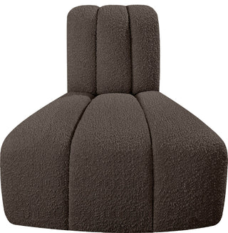 Arc Upholstered Modular Component, Brown, 1-Piece: Reverse Corner, Boucle Fabric