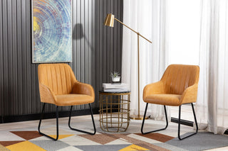 Home Beyond Synthetic Leather Dining Chairs, Set of 2, Tan