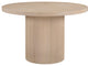 Belinda Beech Wood Dining Table, Natural, 48" W x 48" D x 31" H
