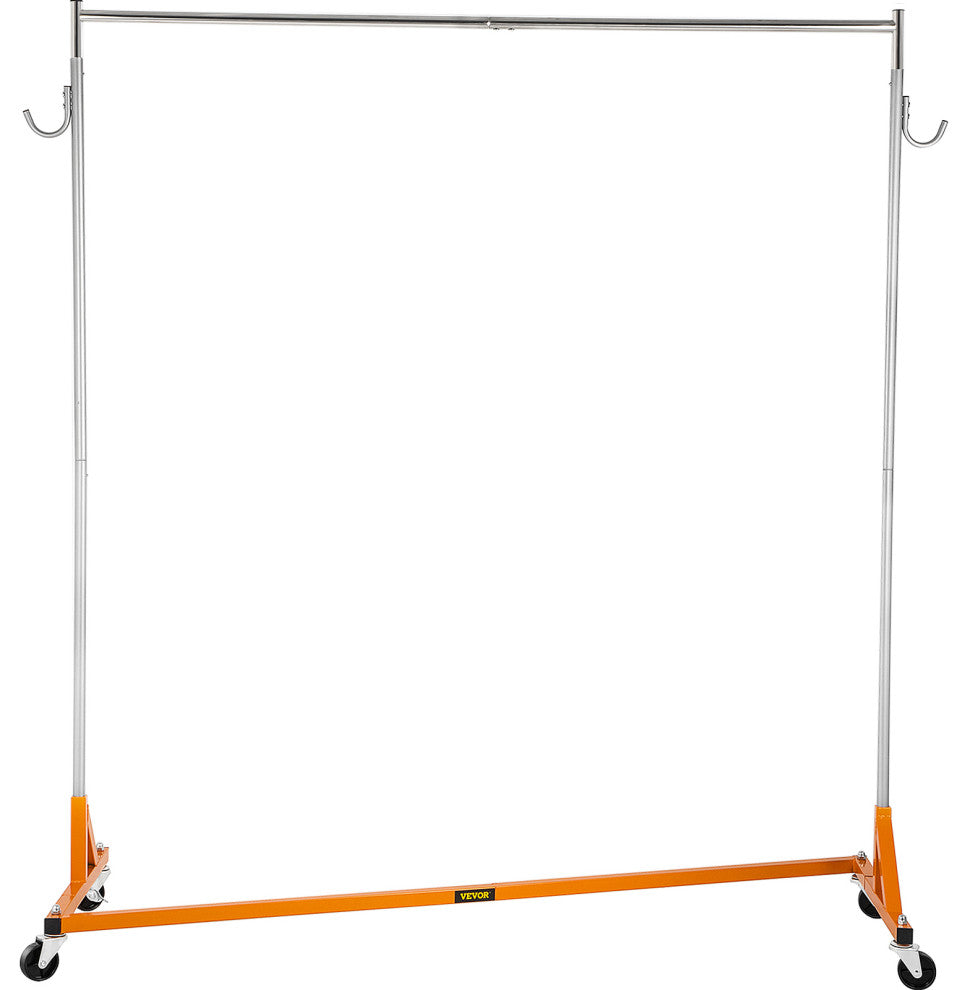 Z Rack Adjustable Height Rolling Garment Rack, Orange, 23.62x64.96x70.87 in