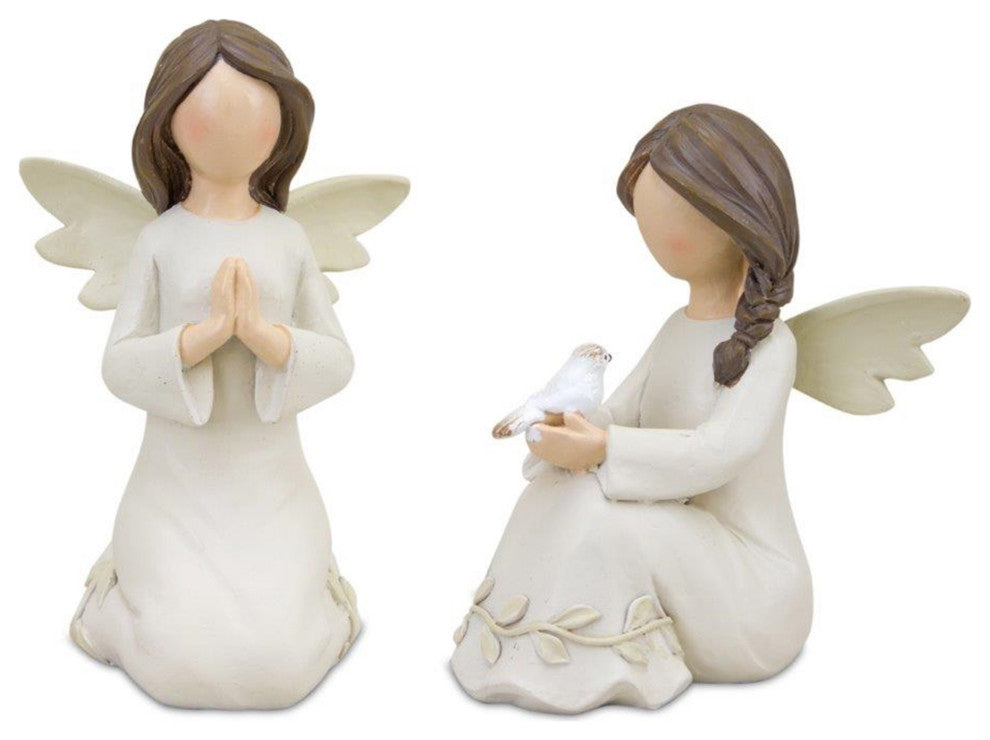 Angel, 2-Piece Set, 4"H, 4.5"H Resin