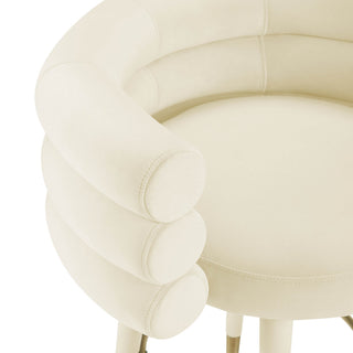 Betty Velvet Barstool, Cream, Bar Height
