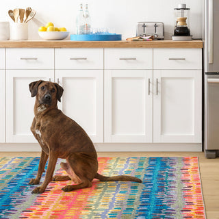 Dash & Albert Paint Chip Multi Machine Washable Rug, Multi, 6' x 9'