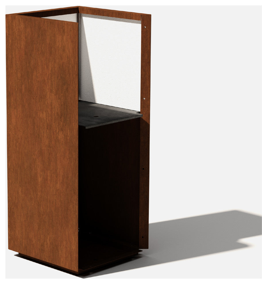 Metallic Series Corten Steel Pedestal Planter, Tall