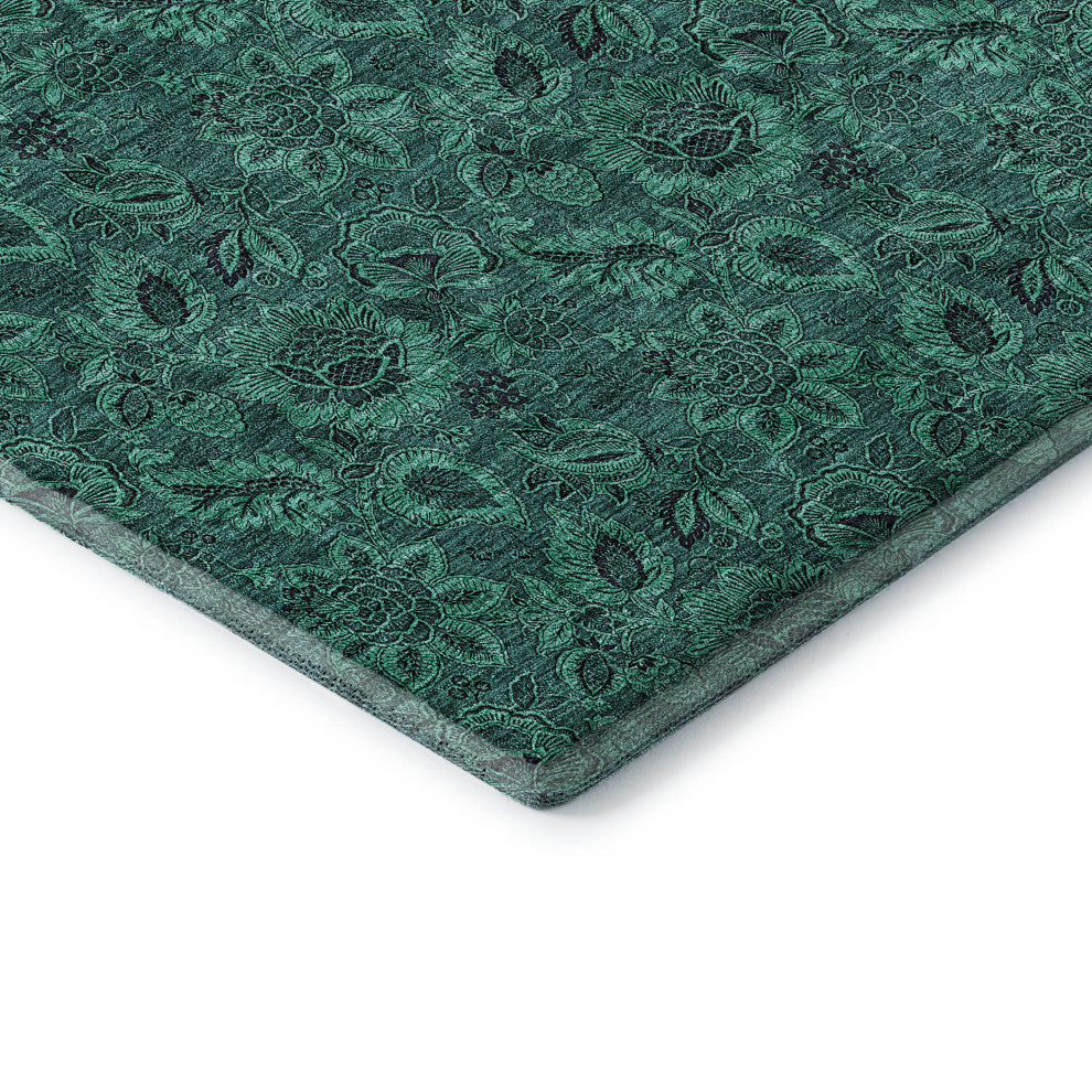 Premium Machine Washable Mayfield AMF661 Teal 5' x 7'6" Rug