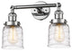 Small Bell 2 Light Bath Vanity Light, Polished Chrome, Deco Swirl