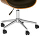 Daphne Modern Chair, Black and Walnut Veneer Back and Chrome