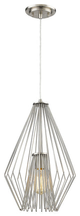 Z-Lite 1 Light Mini Pendant, Brushed Nickel, 442Mp12-Bn