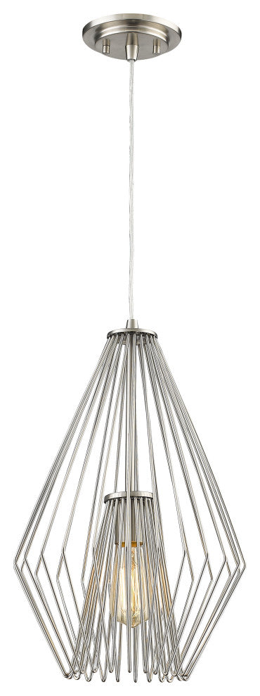 Z-Lite 1 Light Mini Pendant, Brushed Nickel, 442Mp12-Bn