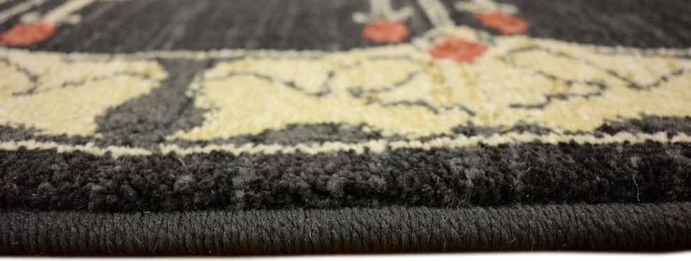 Unique Loom Black Carnation Edinburgh 5' 0 x 8' 0 Area Rug