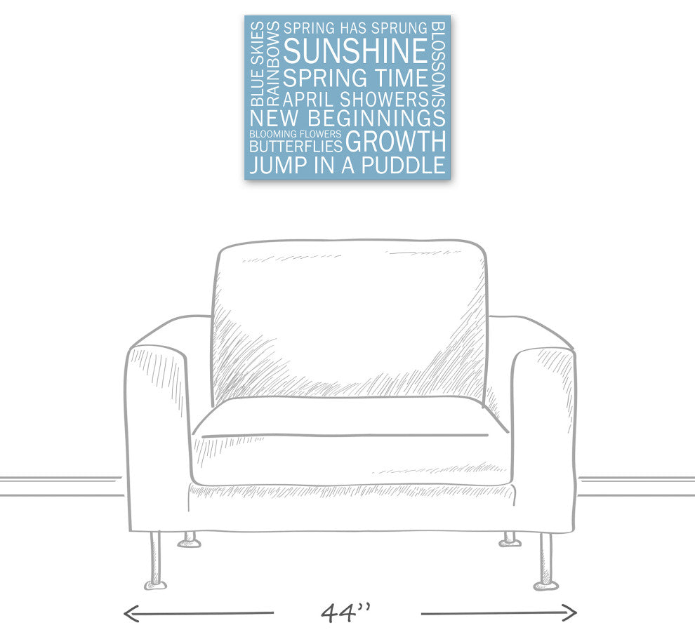 Blue Spring Sayings 20x16 Canvas Wall Art