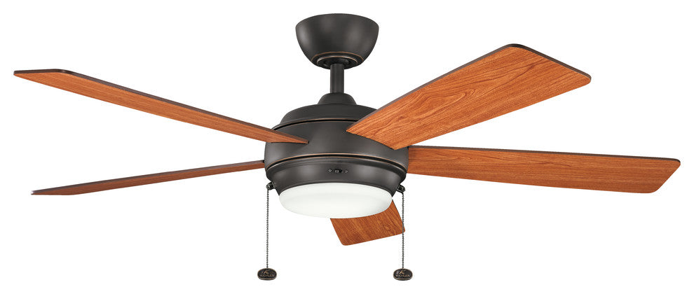 52" Starkk LED Fan, Olde Bronze/Walnut/Cherry Blade