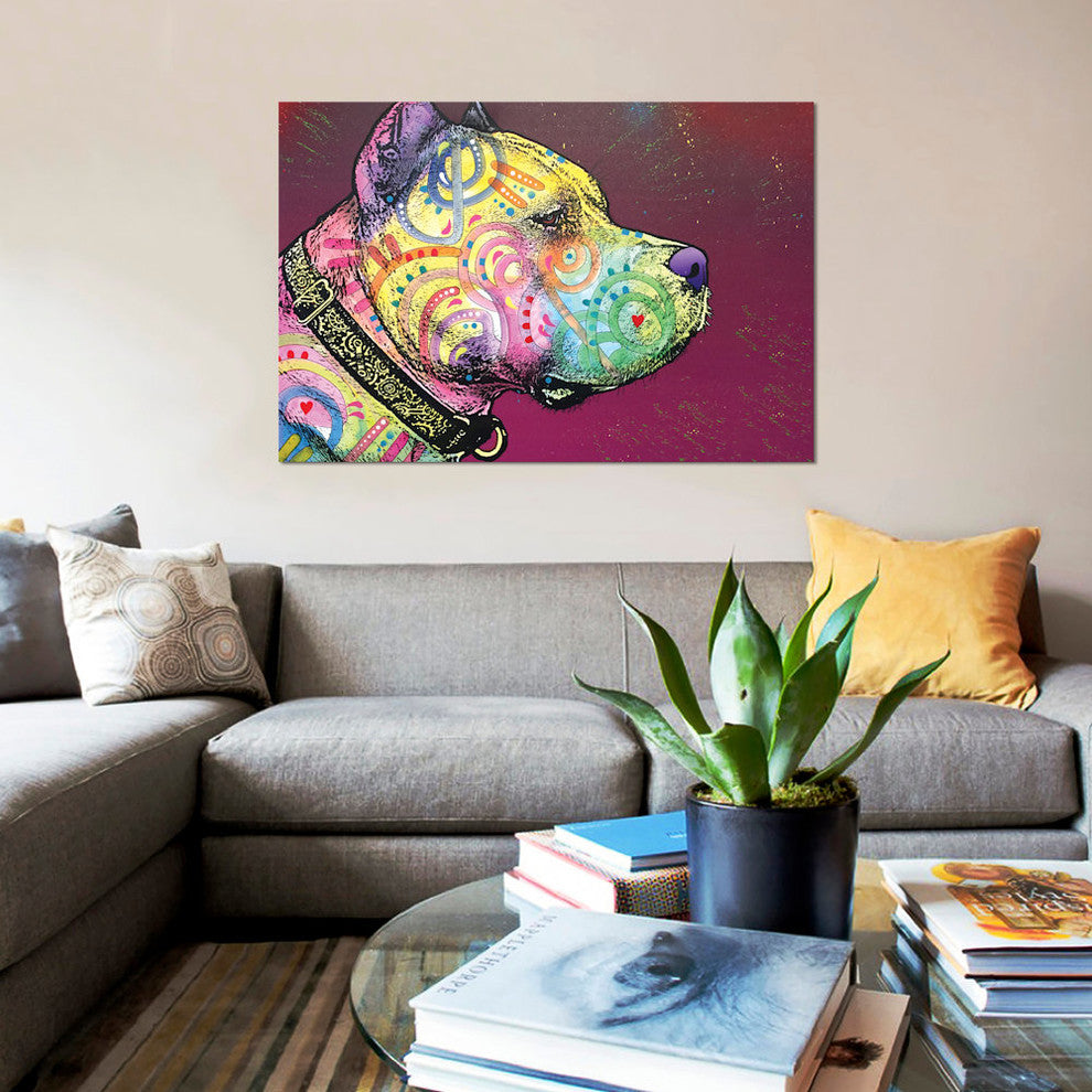 "Pit Bull Soul" by Dean Russo, Canvas Print, 40"x26"