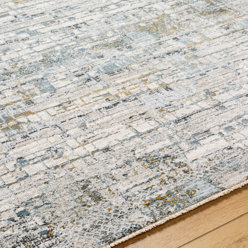 Surya Dresden DRE-2304 Machine Woven Area Rug, Taupe, 2'7" x 10'