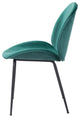 Dining Chair, Set of 2, Steel Metal, Fabric, Green, Black, Kitchen Cafe Bistro