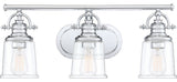 Grant 3-Light Bath Vanity, Polished Chrome