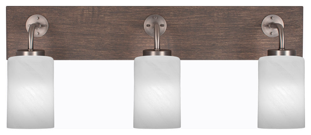 Oxbridge, Bath Bar, Graphite & Painted Distressed Metal, 4" White Marble