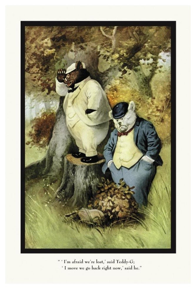 "Teddy Roosevelt's Bears: Teddy B and Teddy G Are Lost" Paper Art, 14"x20"