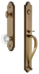 Arc 1-Piece Dummy Handleset, S Grip and Bordeaux Knob, Vintage Brass, 848438