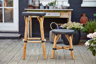 Simone Rattan Counter Stool, Black