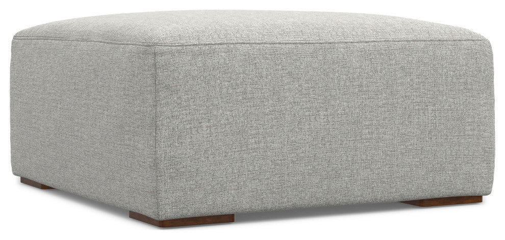 Rex Ottoman in Tightly Woven Performance Fabric, Fully Assembled
