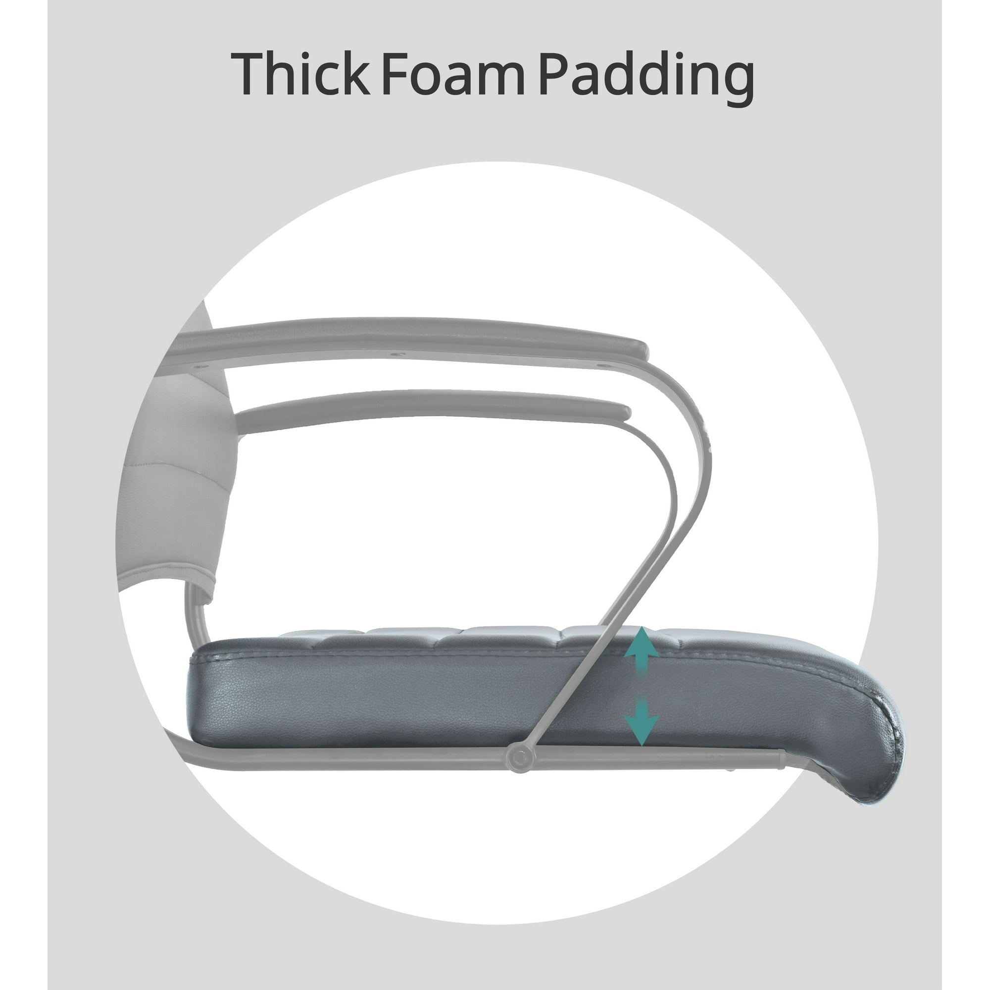 Ergonomic High Back Swivel Boss Ribbed PU Leather Office Chair Modern, Gray