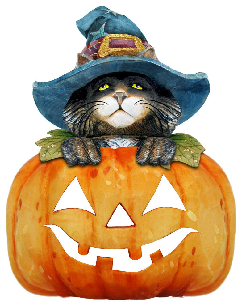 Black Cat Pumpkin Door Hanger