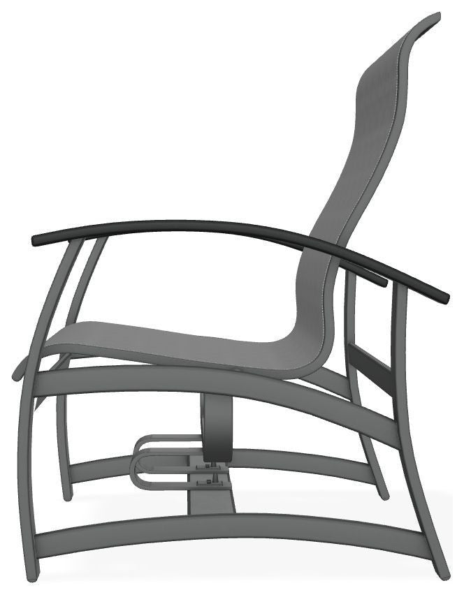 Belle Isle Sling Outdoor Hidden Motion Lounge Chair, Titanium/Graphite