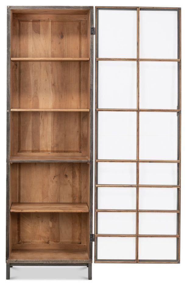 A Gem Of A Handle Display Cabinet Glass Doors Right Gray
