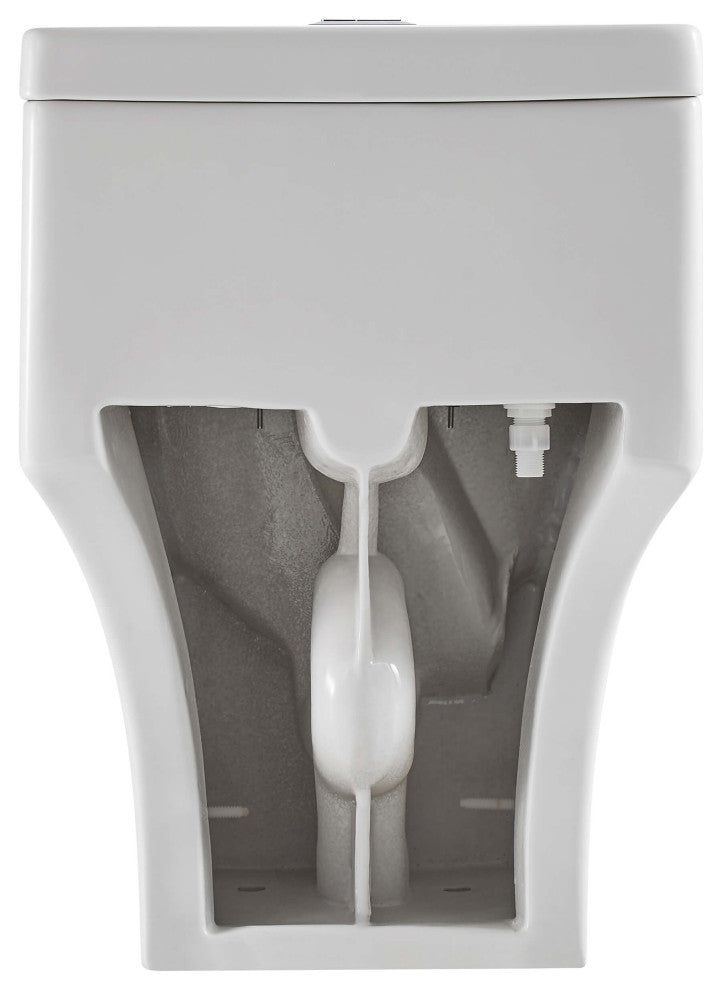 Fine Fixtures Dual-Flush Elongated One-Piece Toilet, White