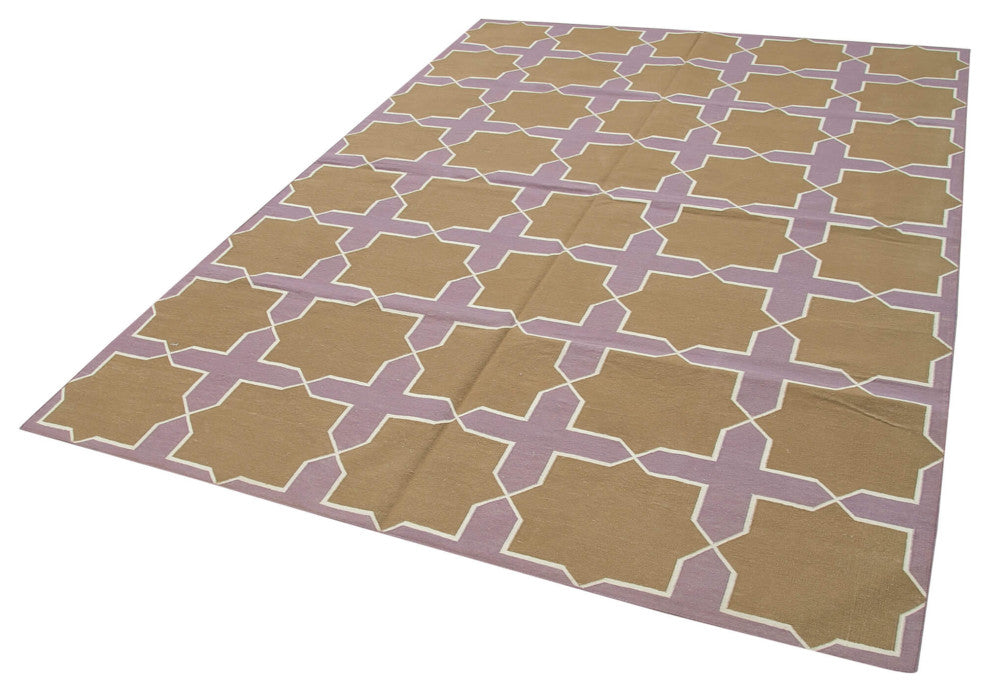 Rug N Carpet - Handmade Wool 6' 3'' x 8' 10'' Flatweave Dhurrie Kilim Rug